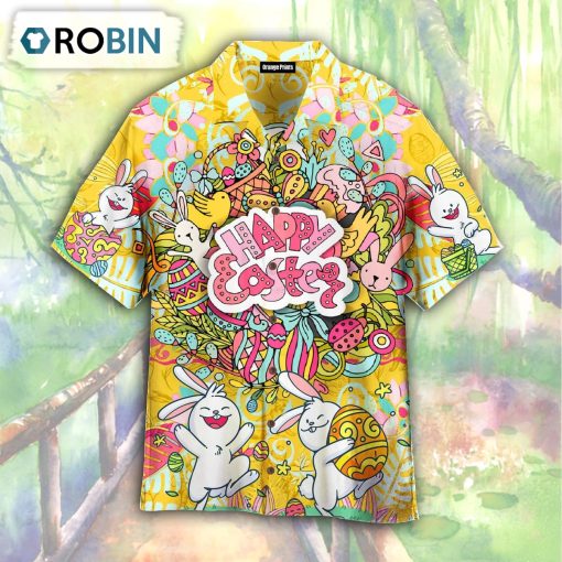 Happy Easter Rabbit Eggs Hawaiian Shirt