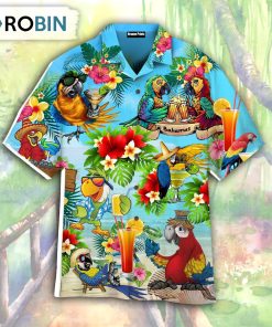Its Five Oclock Somewhere Parrots Cocktails Hawaiian Shirt