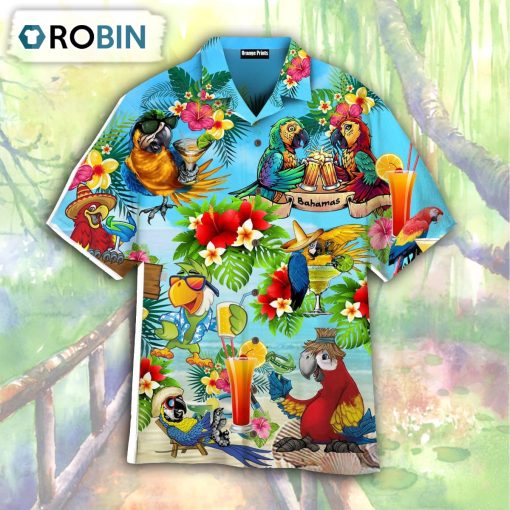 Its Five Oclock Somewhere Parrots Cocktails Hawaiian Shirt
