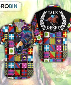 Kentucky Derby Purple Talk Derby To Me Racing Horse Aloha Hawaiian Shirt