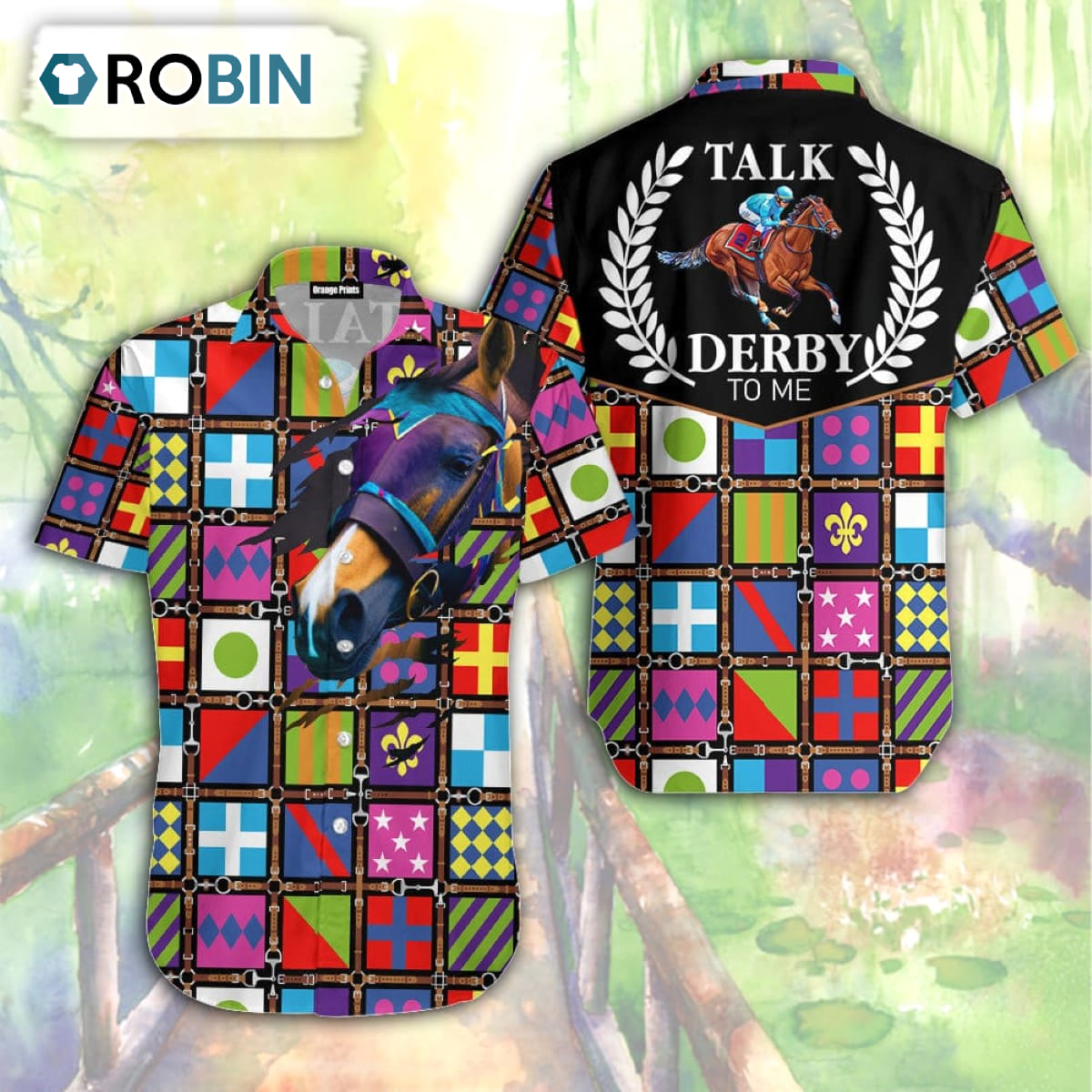 Kentucky Derby Purple Talk Derby To Me Racing Horse Aloha Hawaiian Shirt