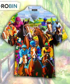 Kentucky Horse Racing Oil Painting Style Hawaiian Shirt