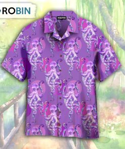 Octopus Undersea Sea Creatures Colorful Pattern Aloha Hawaiian Shirt