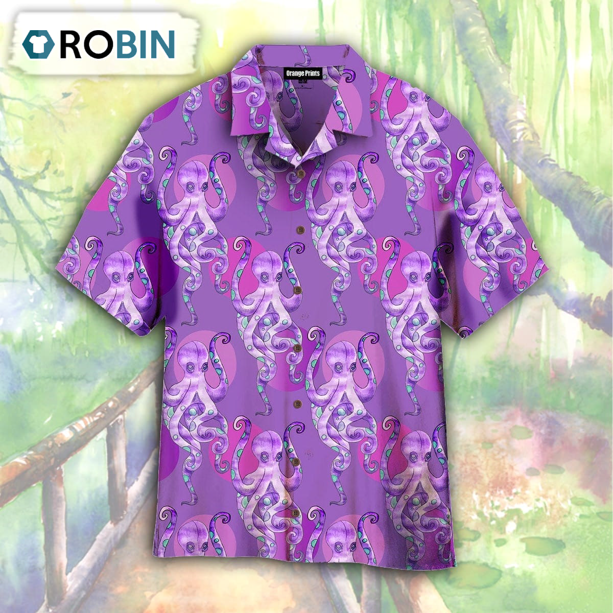 Octopus Undersea Sea Creatures Colorful Pattern Aloha Hawaiian Shirt