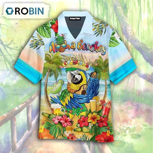 Parrot Aloha Beaches Hawaiian Shirt