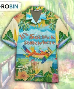 Parrot It’s 5 O’clock Somewhere Aloha Hawaiian Shirt
