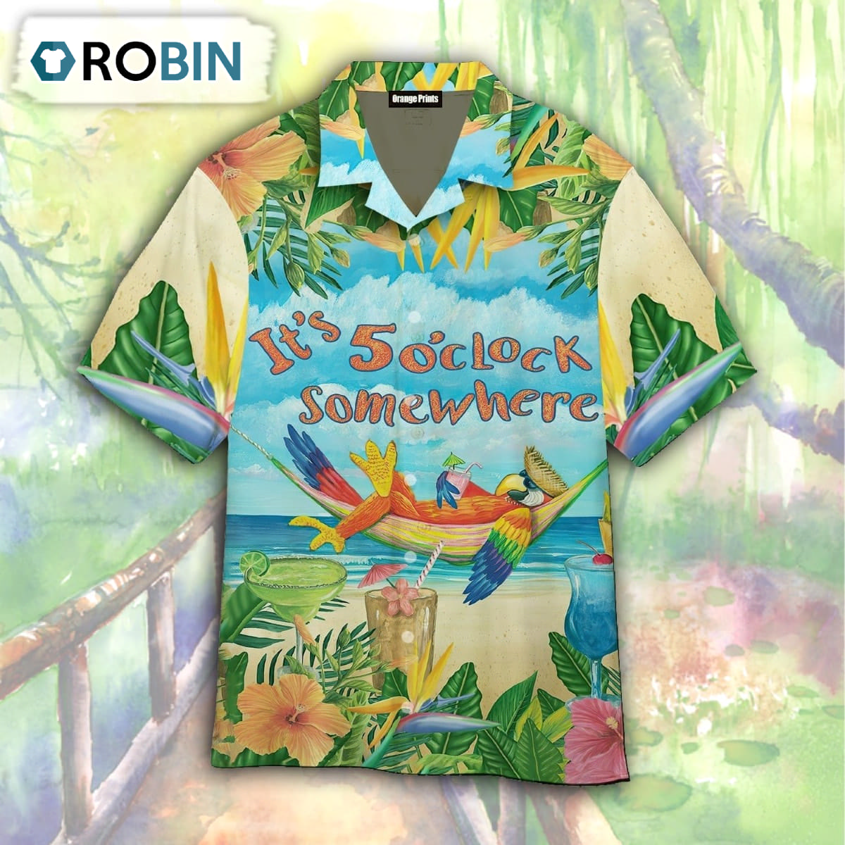 Parrot It’s 5 O’clock Somewhere Aloha Hawaiian Shirt