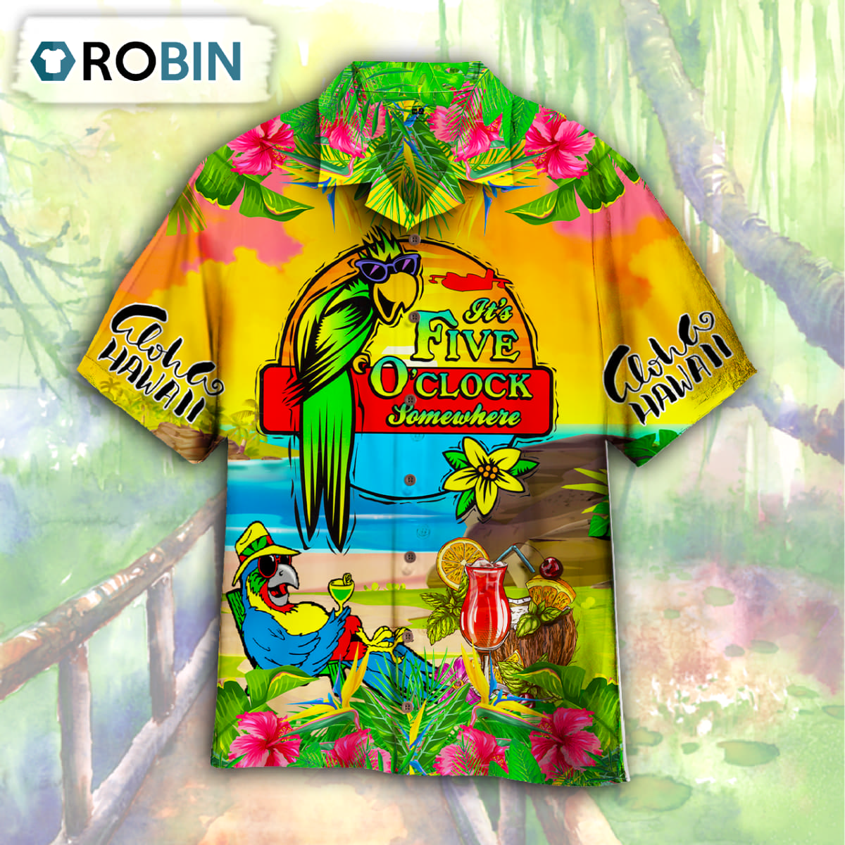 Parrot It’s 5 O’clock Somewhere Alola Hawaiian Shirt