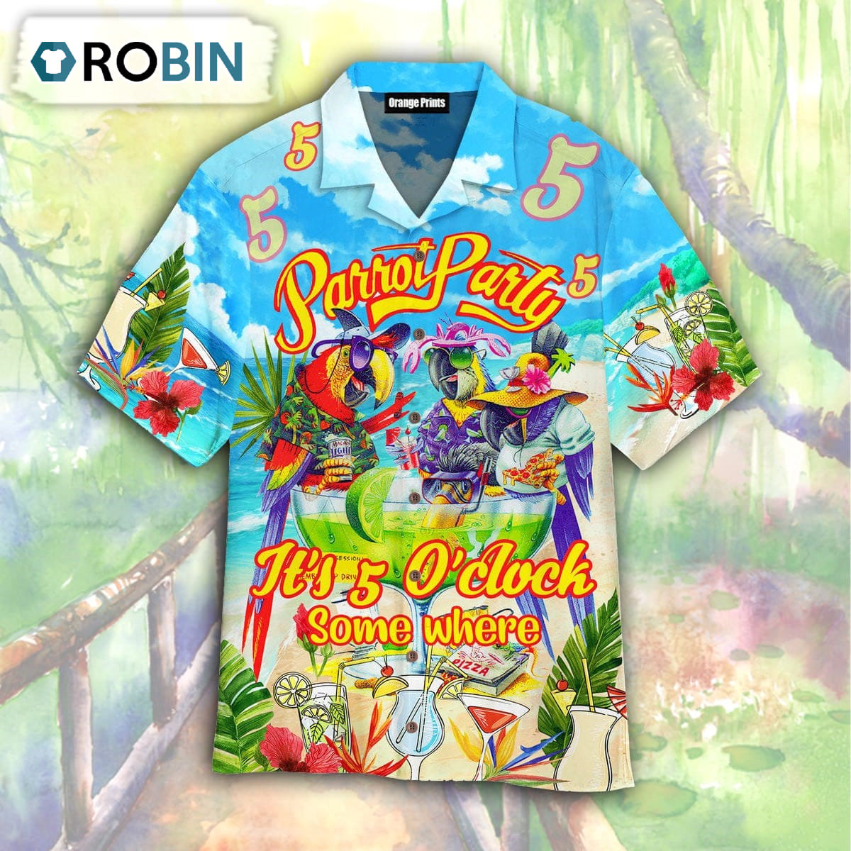Parrot It’s 5 O’clock Somewhere Hawaii Short Sleeve Shirt