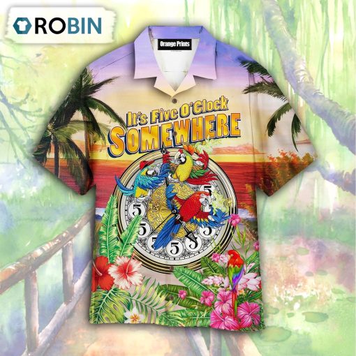 Parrot It’s 5 O’clock Somewhere Hawaiian Summer Shirt