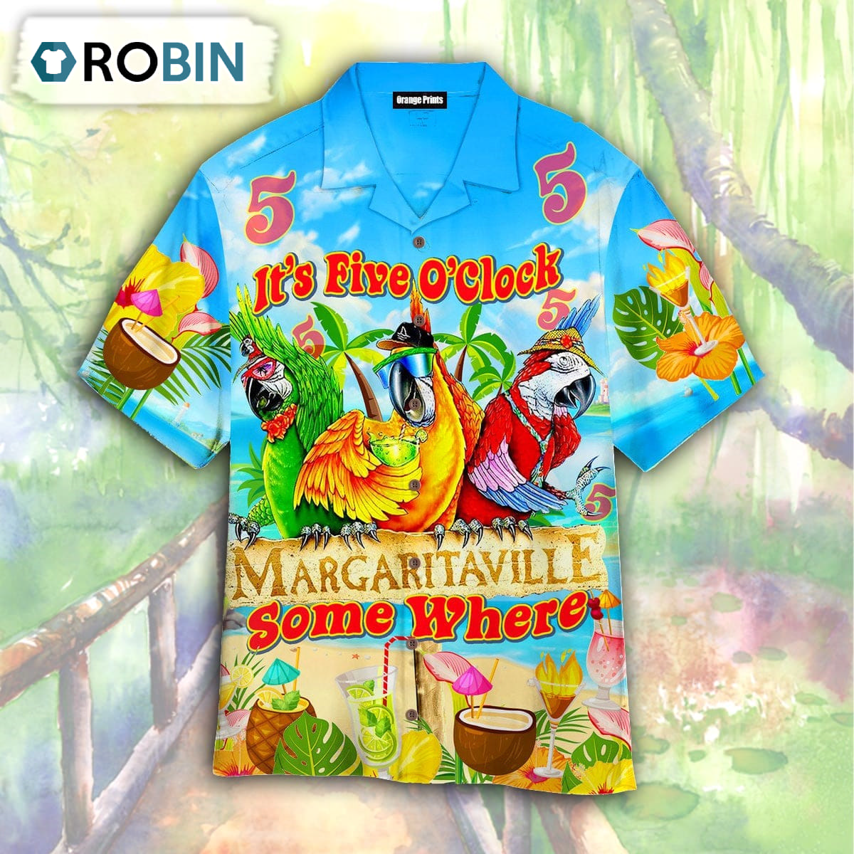 Parrot It's 5 O'clock Somewhere Short Sleeve Shirt