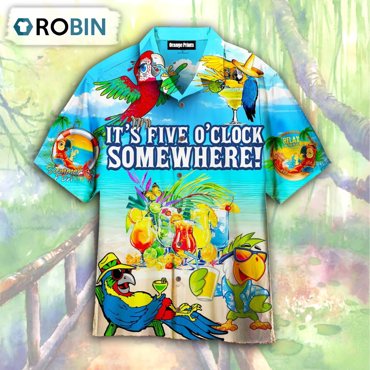 Parrot It's 5 O'clock Somewhere Summer Hawaiian Shirt
