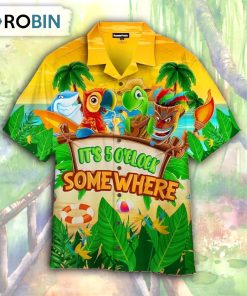 Parrot It’s 5 O’clock Somewhere Tropical Beach Hawaiian Shirt