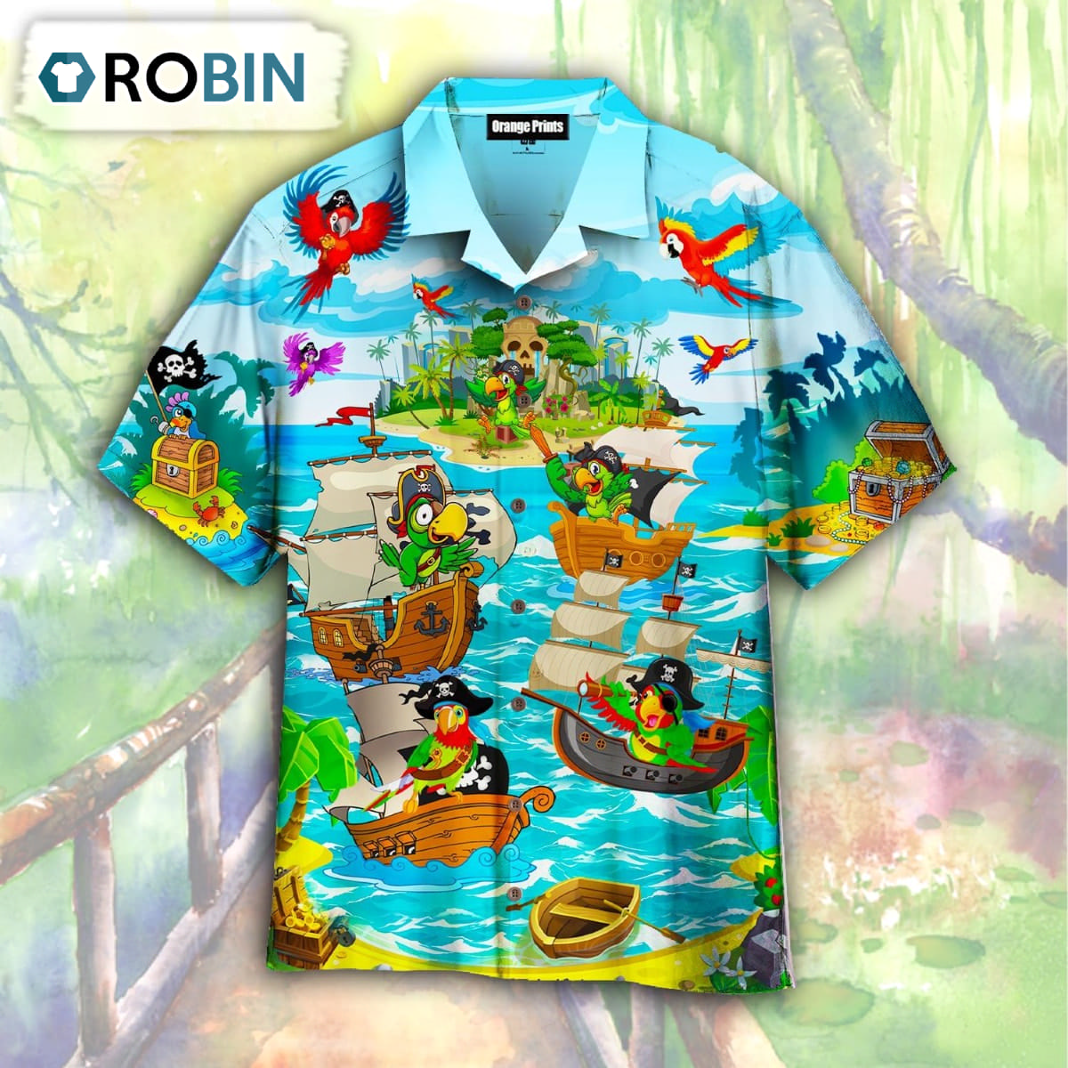 Parrots Its A Pirate Life For Me Hawaiian Shirt