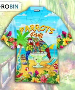 Parrots Party Drink Cocktail Hawaiian Shirt