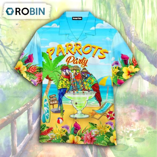 Parrots Party Drink Cocktail Hawaiian Shirt