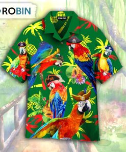 Pirate Parrots Tropical Hawaiian Shirt