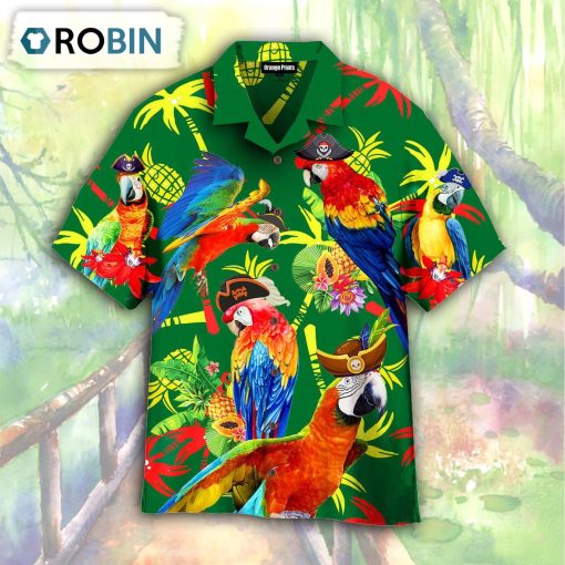 Pirate Parrots Tropical Hawaiian Shirt