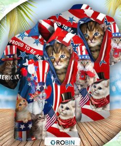 America Proud To Be An Cat Hawaiian Shirt, Shirt For Summer America Proud To Be An Cat Hawaiian Shirt, Shirt For Summer