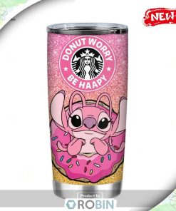 Angel Donut Worry Be Happy Tumbler, Disney Tumbler