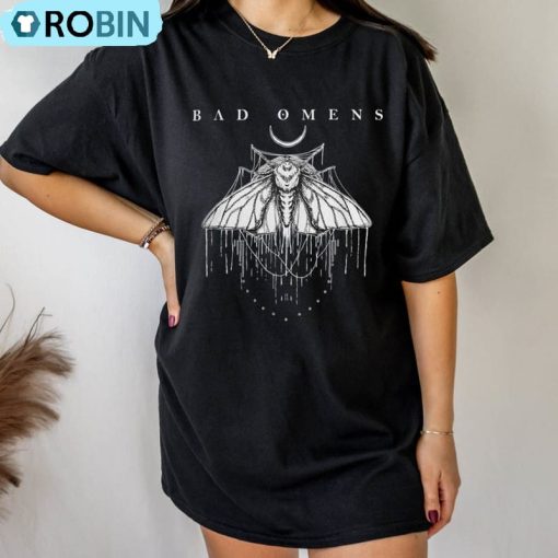 Bad Omens Moth Shirt, Noah Sebastian Jolly Nick Folio Nicholas Tee Tops Short Sleeve
