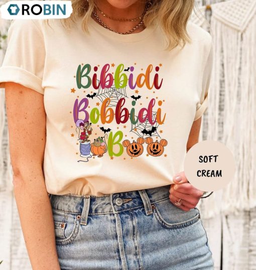 Bibbidi Bobbidi Boo Halloween Shirt, Jaq And Gus Halloween Unisex Hoodie Long Sleeve