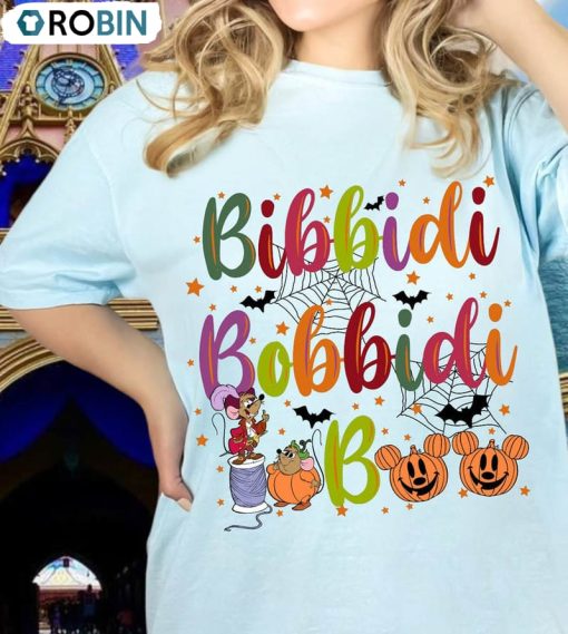 Bibbidi Bobbidi Mice Shirt, Colorful Halloween Crewneck Sweatshirt