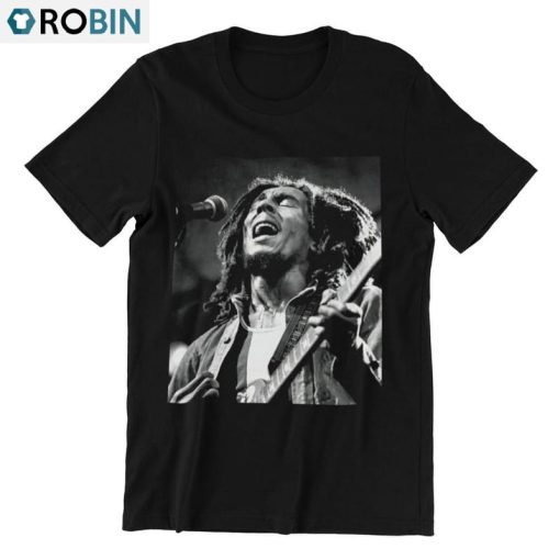 Bob Marley Poster Shirt, Bob Marley Graphic Art Short Sleeve Sweatshirt