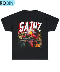 Carlos Sainz Formula 1 Shirt, F1 2023 Helmet Short Sleeve Unisex Hoodie