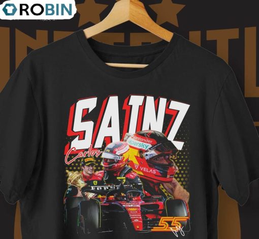Carlos Sainz Formula 1 Shirt, F1 2023 Helmet Unisex Hoodie