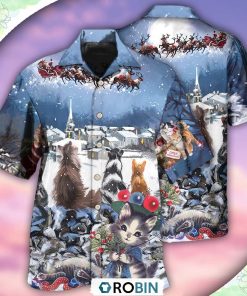 Cat Hope Chrismas Night Hawaiian Shirt, Shirt For Summer