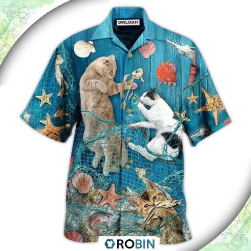 Cat Lazy On Beach Hawaiian Shirt, Shirt For Summer