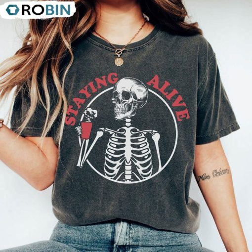 Comfort Staying Alive Sweatshirt, Funny Spooky Halloween Crewneck Unisex Hoodie