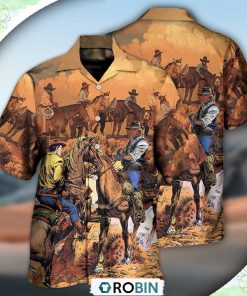 Cowboy Western Riding Horse Hawaiian Shirt, Shirt For Summer