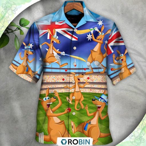 Cricket Kangaroo Play Cricket Funny We Love Cricket Hawaiian Shirt, Shirt For Summer