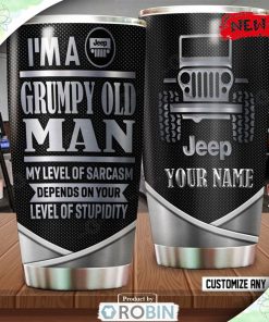 Customized Jeep Grumpy Old Man Gift For Lover Day Travel Tumbler Custom Your Name