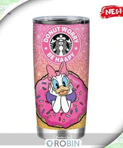 Daisy Duck Donut Worry Be Happy Tumbler, Disney Tumbler