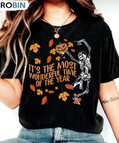 Dancing Skeleton Shirt, It’s The Most Wonderful Time Of The Year Halloween Long Sleeve Dancing Skeleton Shirt, It’s The Most Wonderful Time Of The Year Halloween Long Sleeve