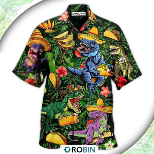 Dinosaur Taco Funny T rex Hawaiian Shirt, Shirt For Summer