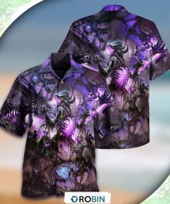 Dragon Purple Skull Love Life Hawaiian Shirt, Shirt For Summer