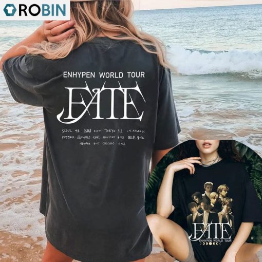 Enhypen World Tour Fate Shirt, Dark Blood New Album Unisex T-shirt Crewneck