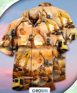 Excavator Working Hard Hawaiian Shirt, Shirt For Summer