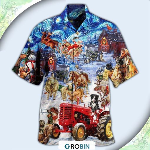 Farm Merry Xmas Lover Forever Hawaiian Shirt, Shirt For Summer