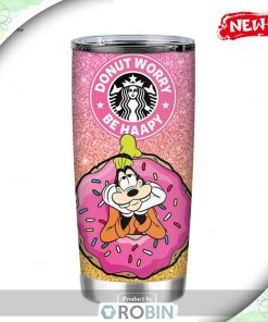 Goofy Donut Worry Be Happy Tumbler, Disney Tumbler