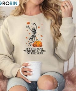 Halloween Sweat Pumpkin Cute Shirt, It’s The Most Wonderful Time Of The Year Unisex Hoodie Long Sleeve