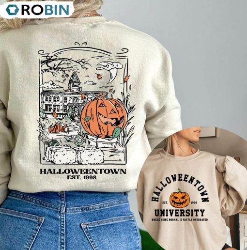 Halloweentown University Sweatshirt, Halloween Town Pumpkin Crewneck Long Sleeve
