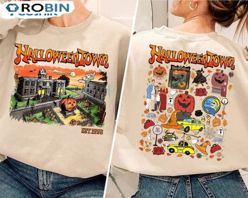 Halloweentown University Sweatshirt, Halloweentown Est 1998 Funny Long Sleeve Unisex Hoodie