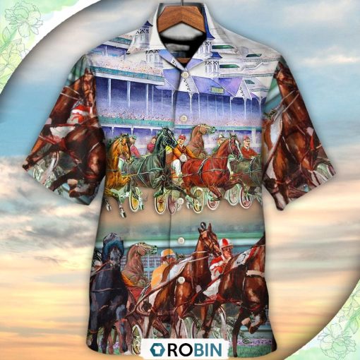 Harness Racing Horse Racing Horse Lover Hawaiian Shirt, Shirt For Summer