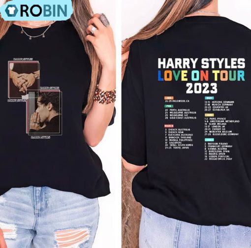 Harry Styles Love On Tour 2023 Shirt, Trendy Music Tour Short Sleeve Sweatshirt
