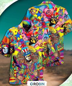 Hippie America Colorfull Style Hawaiian Shirt, Shirt For Summer Hippie America Colorfull Style Hawaiian Shirt, Shirt For Summer